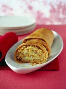 Lo strudel con riso e pesce