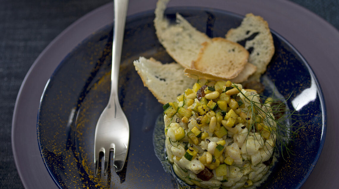 tartara tiepida di rombo e zucchine al curry Sale&Pepe ricetta