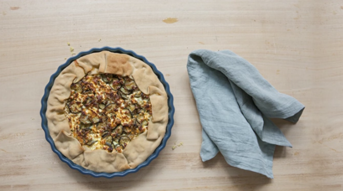 torta zucchine feta e cipolle