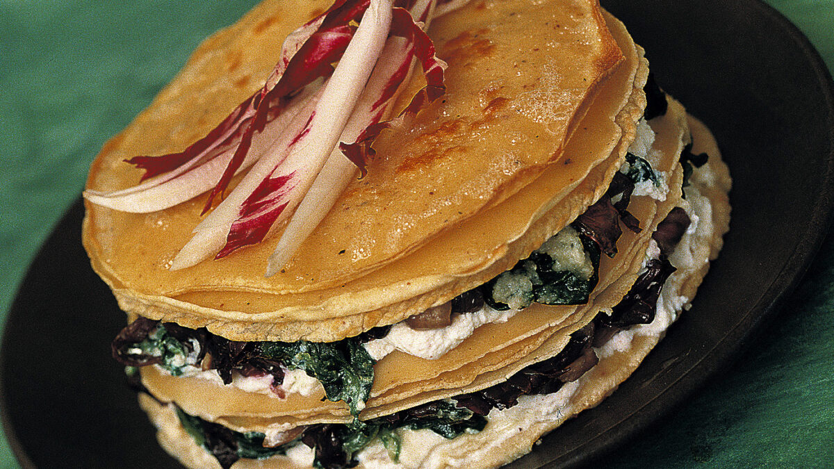 Tortini di crepes al radicchio