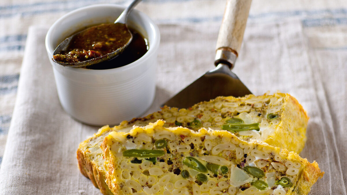Tortino di gramigna al pesto rosso