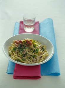 I troccoli in crema di triglie con pistacchi