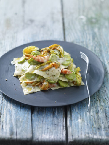 Lasagnetta alle zucchine con besciamella al basilico