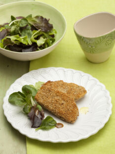 cotolette di sesamo con insalata