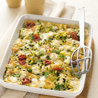 LASAGNE CON ZUCCHINE, CAPRINO E RUCOLA