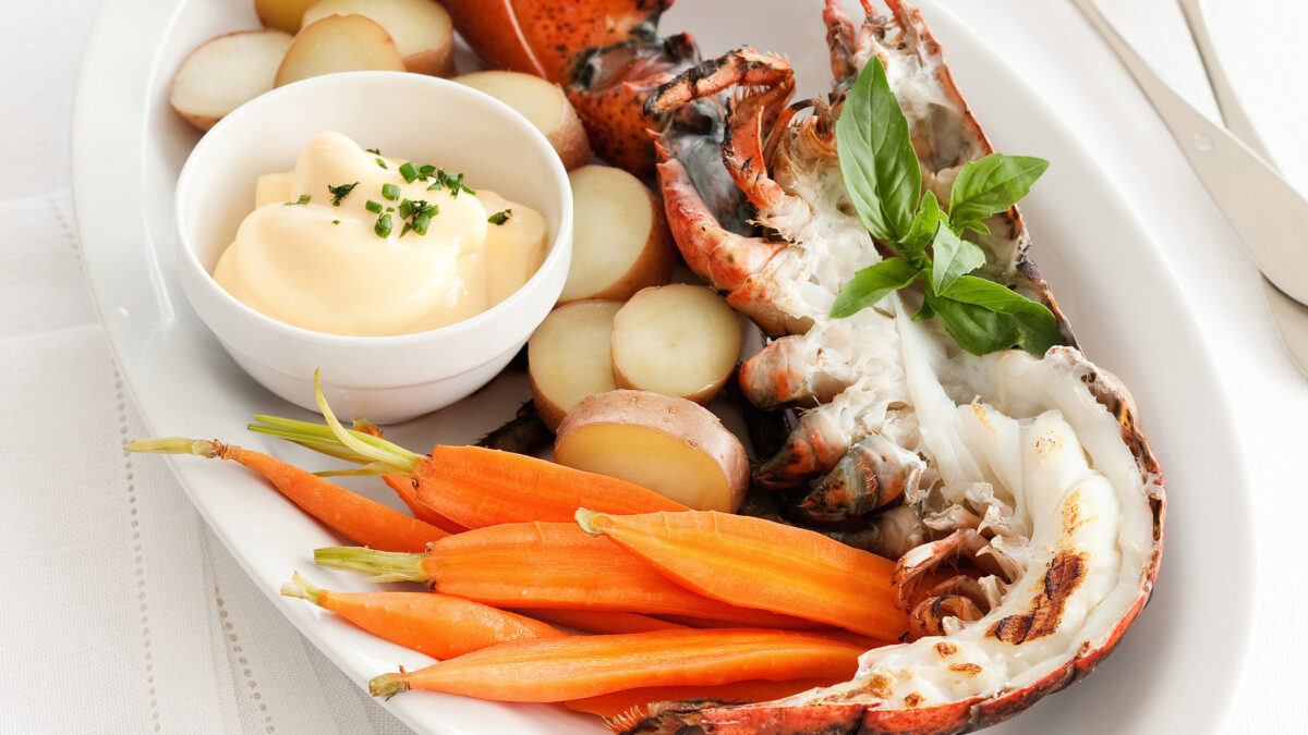 Astice grigliato con verdure