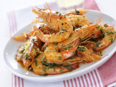 Gamberoni Saltati Al Cognac Sale Pepe