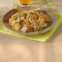 Farro, rucola e pere con gorgonzola e mele