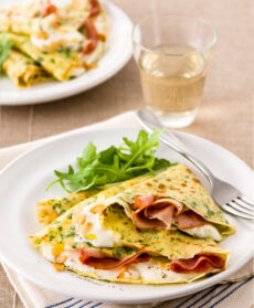Ventagli di crepes alla rucola