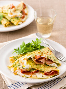Ventagli di crepes alla rucola