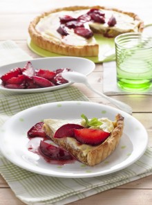 Torta di ricotta con le prugne