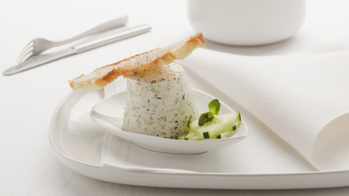 Budino salato di robiola e cetriolo
