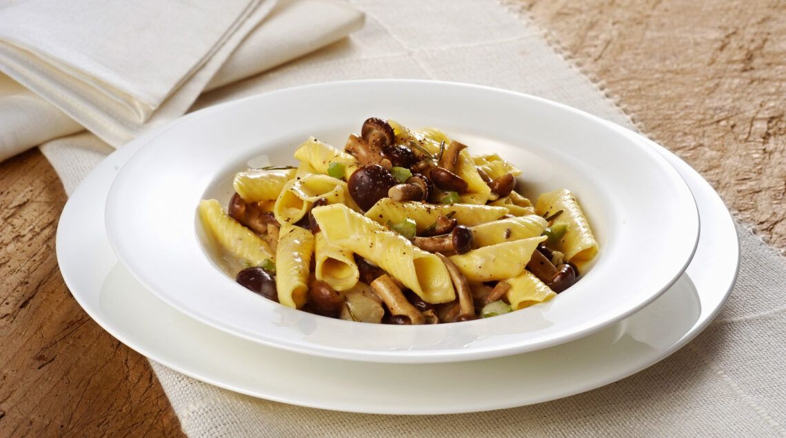 Garganelli con funghi pioppini