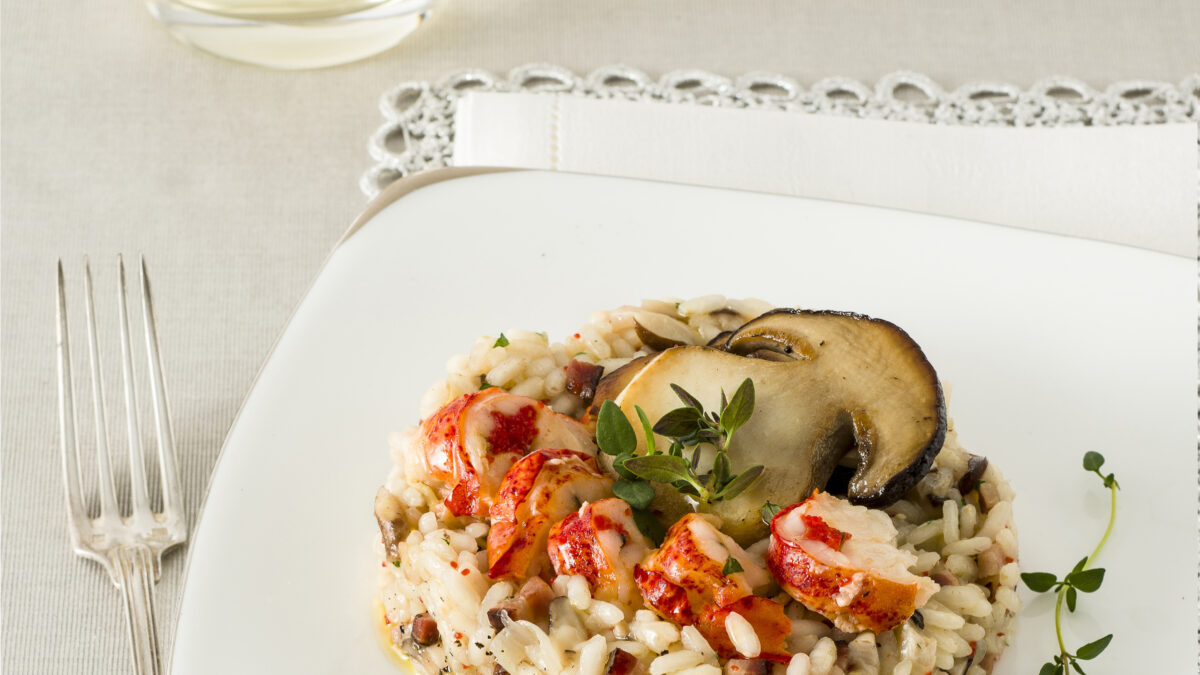 Risotto all’astice e funghi porcini