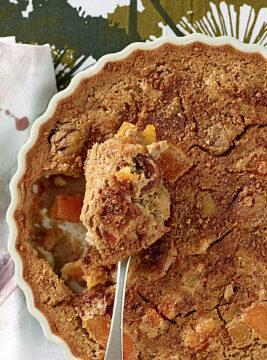 Flan di castagne alle albicocche secche