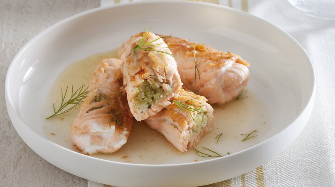 involtini di salmone fresco