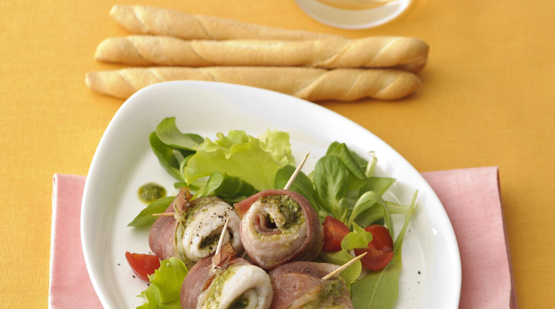 Rotolini di sogliola e crudo