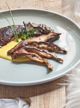 Teste di porcini con crema di formaggio