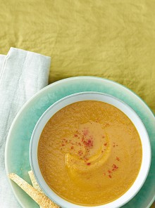 Vellutata di zucca, ceci e pere