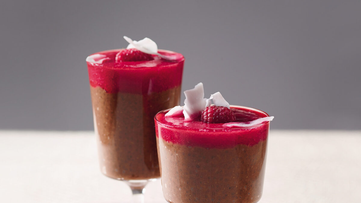 Budino vegano di semi di chia al cioccolato