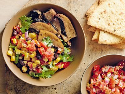 insalata di mais, funghi e salsa messicana ricetta