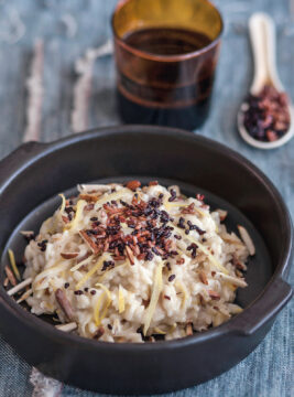 risotto con limone, mandorle tostate e riso croccante Sale&Pepe ricetta