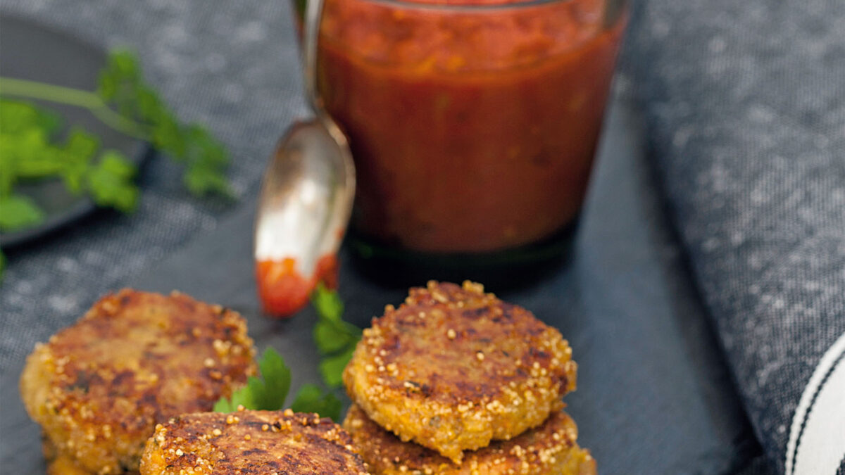 Crocchette di amaranto con zucca e pomodori secchi