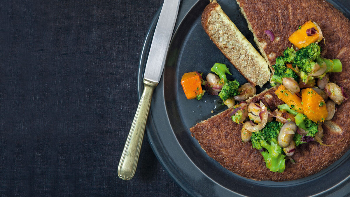 Tortino dorato di amaranto e quinoa