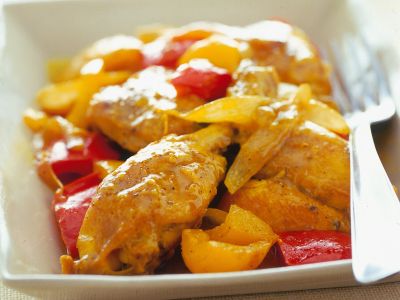 pollo curry peperoni ricetta