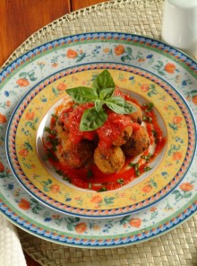 Polpette di melanzane con il pomodoro