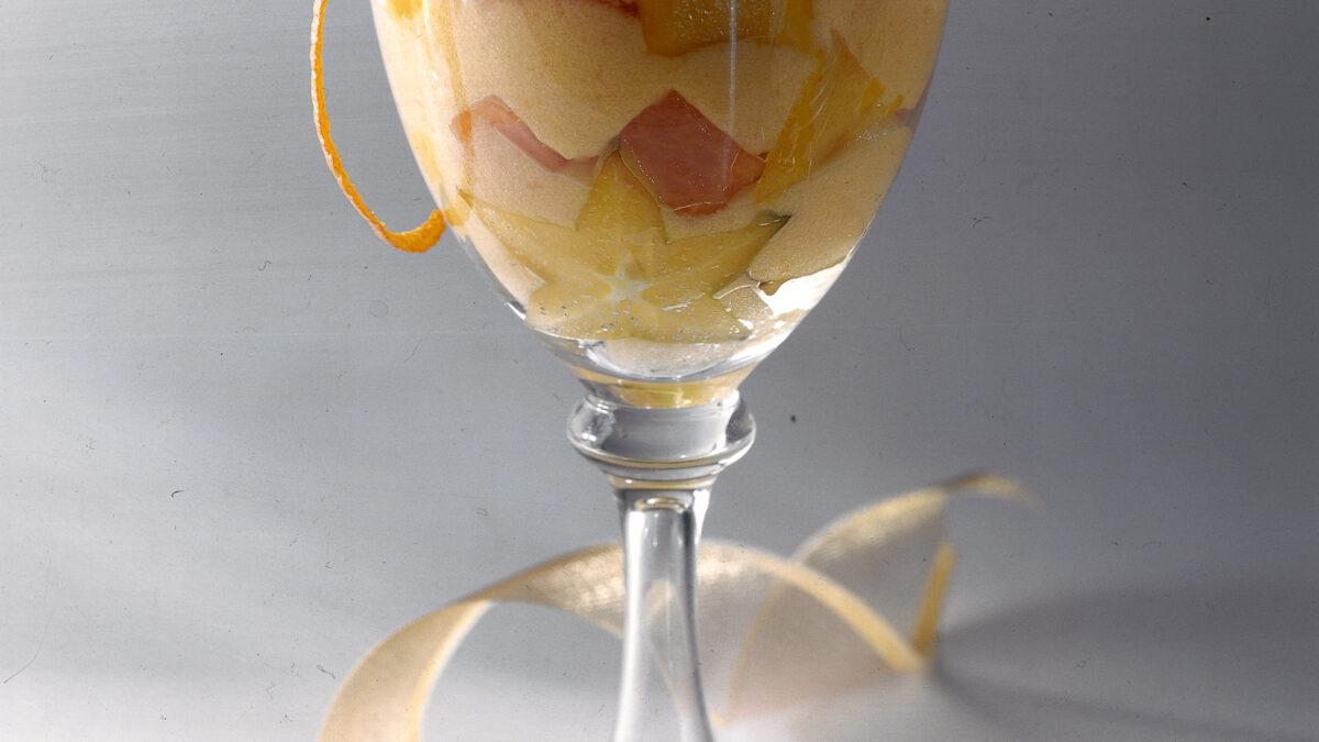 Mousse con passion fruit e mango