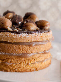 torta farcita con castagne e cioccolato