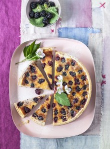 Flan di more al lime e cocco