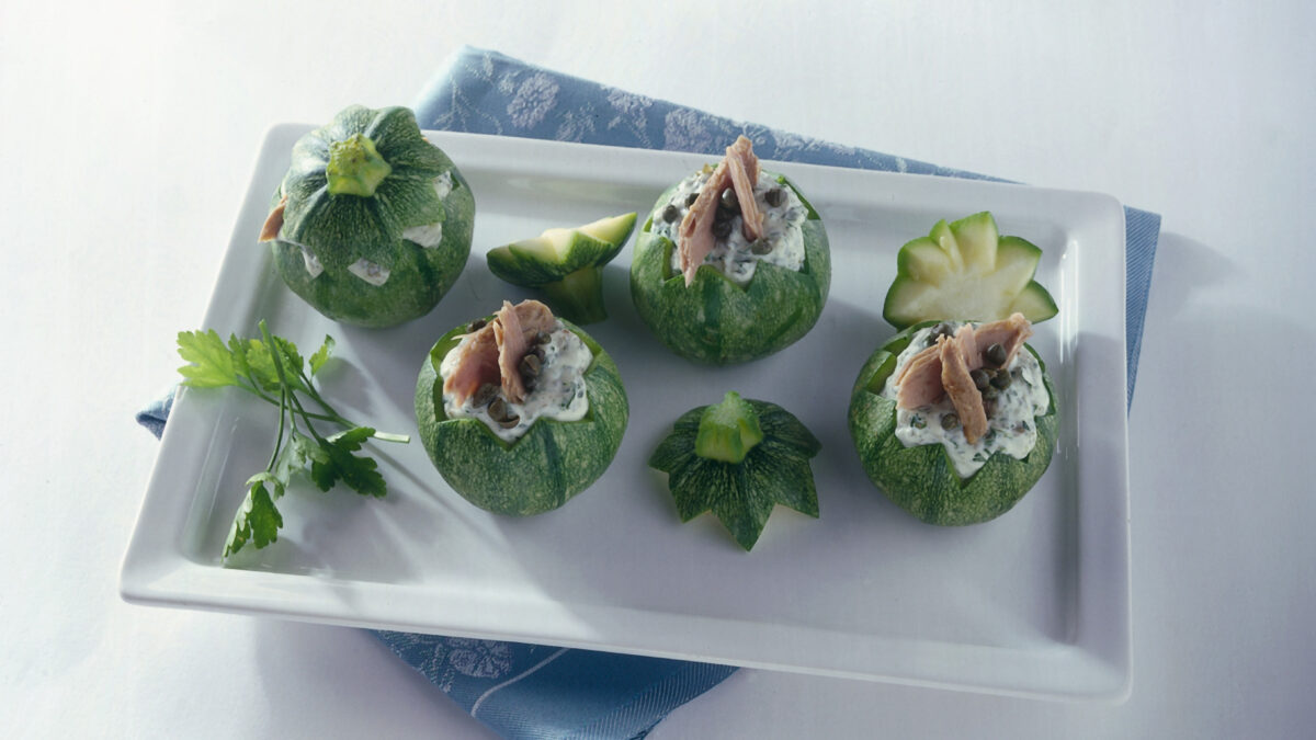 Zucchine tonde ripiene al tonno