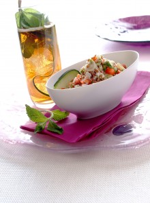 Taboulé di riso bianco e rosso