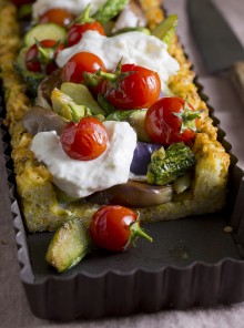 Crostata con ratatuia e burrata