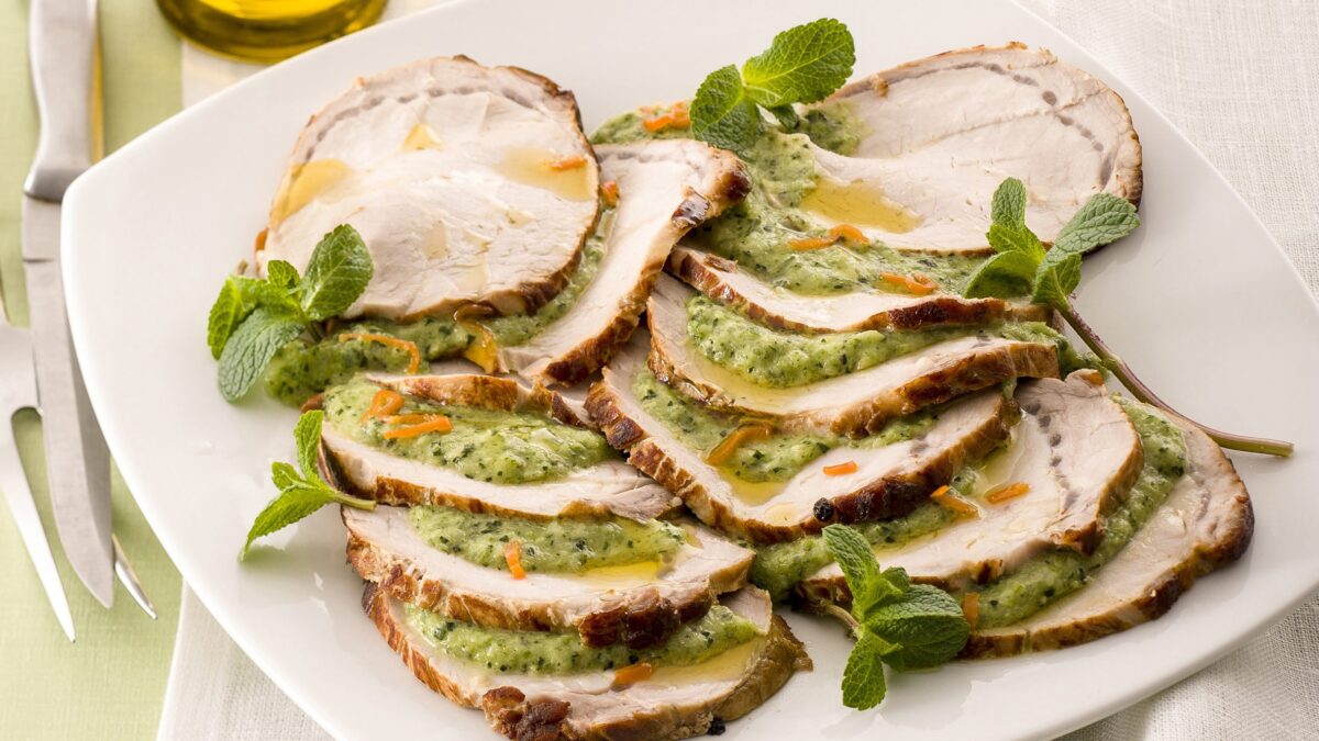Arrosto di maiale freddo alla menta