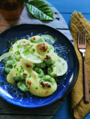 Gnocchi alle erbe con zabaione