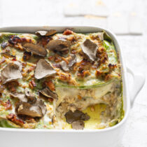 Lasagne verdi con ragÃ¹ di faraona e besciamella al tartufo