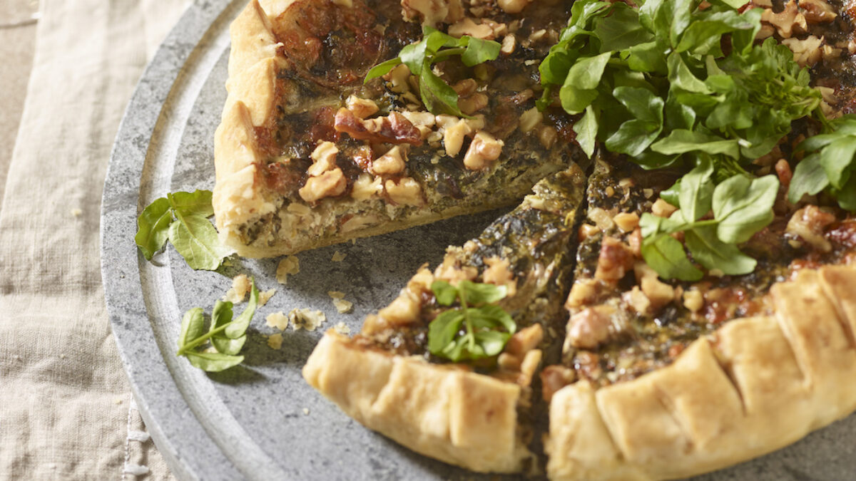 Sfogliata al crescione con noci e Asiago
