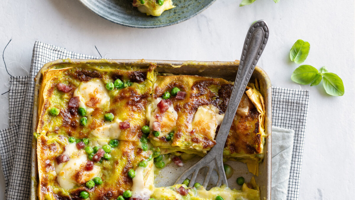 Lasagne con taleggio e salame