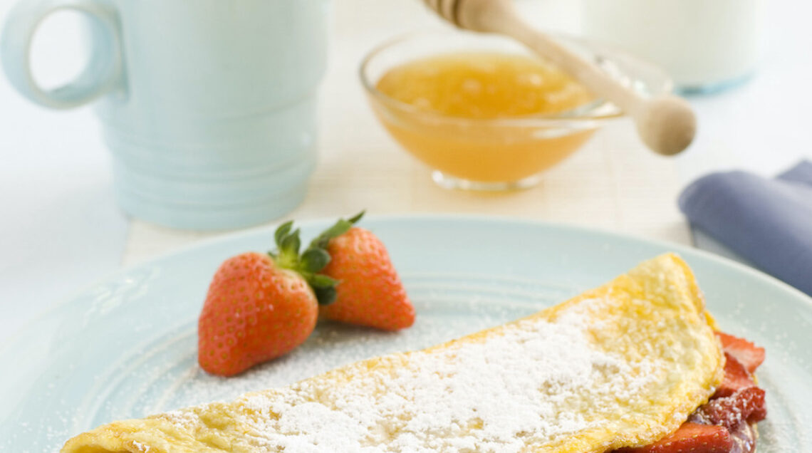 omelette con marmellata e fragole