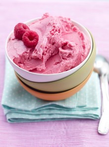 Gelato allo yogurt e lamponi