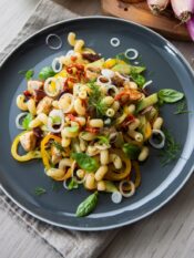 Pasta cavatappi con pollo alla greca