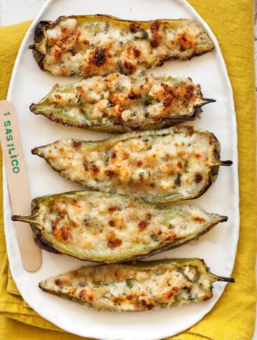 Peperoni verdi farciti ai gamberi