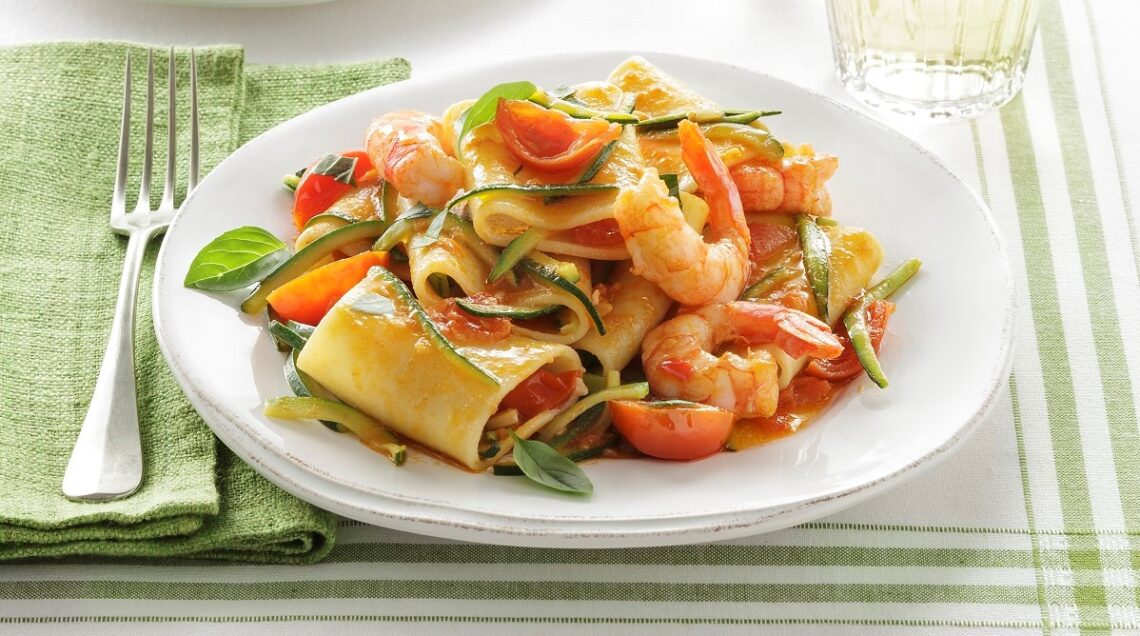 Paccheri con gamberoni