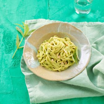 Spaghetti alla chitarra con pesto
