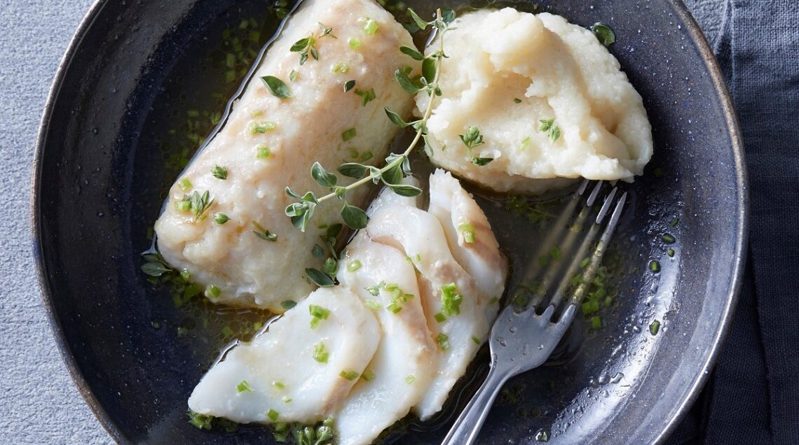 Merluzzo in agrodolce con purea di sedano rapa