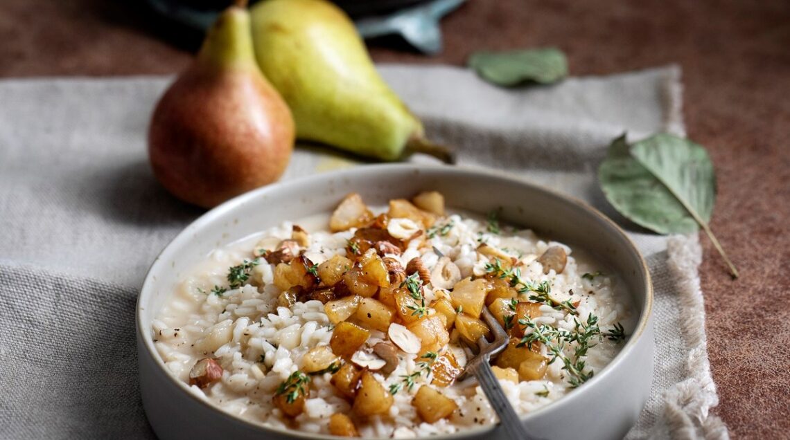 Risotto al taleggio, timo e nocciole