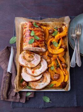 Arrotolato di maiale con castagne